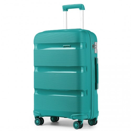 K2092L - Kono 28 Inch Bright Hard Shell PP Suitcase - Classic Collection - Blue/Green | Neil's Luggage Store
