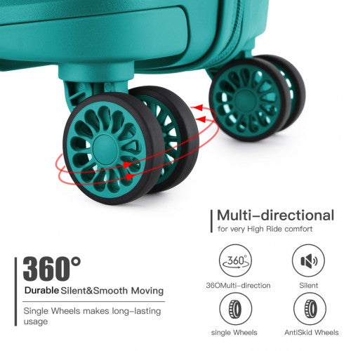 K2092L - Kono 28 Inch Bright Hard Shell PP Suitcase - Classic Collection - Blue/Green | Neil's Luggage Store