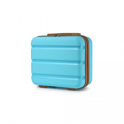 K2092L - Kono 14 Inch Bright Hard Shell PP Vanity Case - Blue and Brown | Neil's Luggage Store
