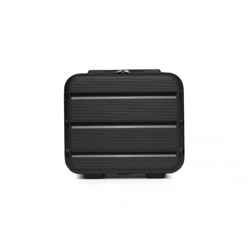 K2092L - Kono 14 Inch Bright Hard Shell PP Vanity Case - Black | Neil's Luggage Store