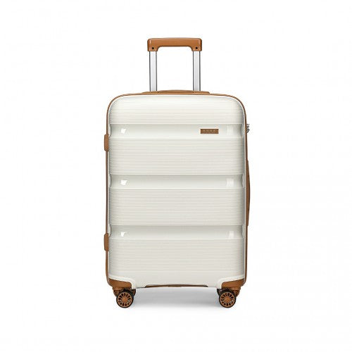 K2092L - Kono 24 Inch Bright Hard Shell PP Suitcase - Classic Collection - Cream | Neil's Luggage Store