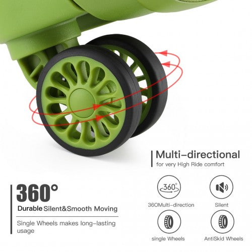 K2092L - Kono Bright Hard Shell PP Suitcase 3 Pieces Set - Classic Collection - Green | Neil's Luggage Store