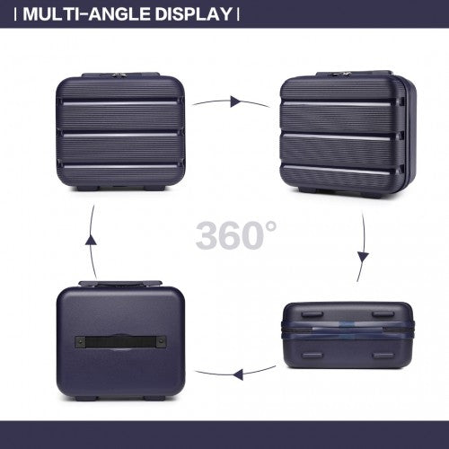 K2092L - Kono Bright Hard Shell PP Suitcase With TSA Lock And Vanity Case 4 Pieces Set - Classic Collection - Navy | Neil's Luggage Store