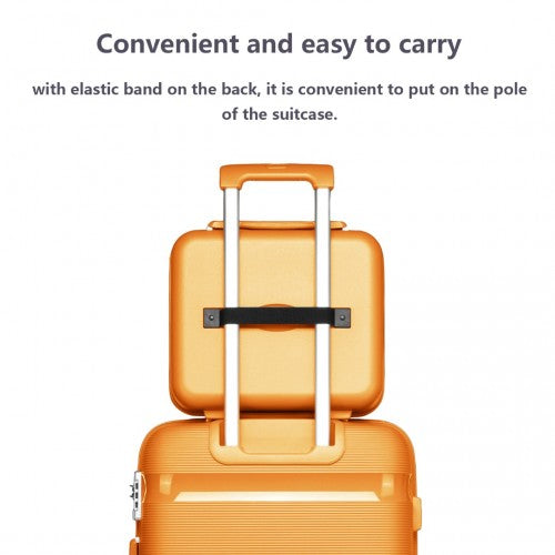 K2092L - Kono 14 Inch Bright Hard Shell PP Vanity Case - Orange | Neil's Luggage Store