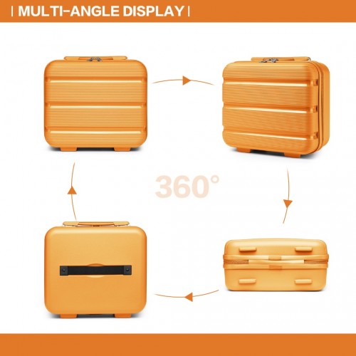 K2092L - Kono 14 Inch Bright Hard Shell PP Vanity Case - Orange | Neil's Luggage Store