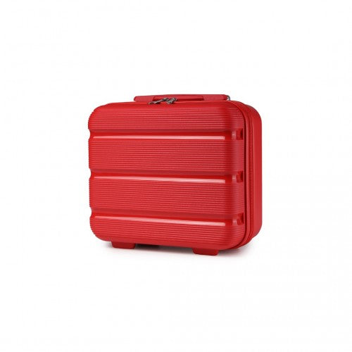 K2092L - Kono 14 Inch Bright Hard Shell PP Vanity Case - Red | Neil's Luggage Store