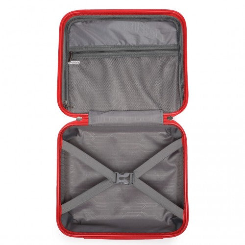 K2092L - Kono 14 Inch Bright Hard Shell PP Vanity Case - Red | Neil's Luggage Store