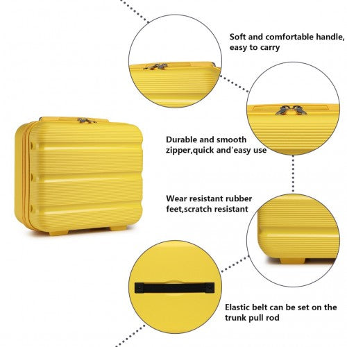 K2092L - Kono 14 Inch Bright Hard Shell PP Vanity Case - Yellow | Neil's Luggage Store