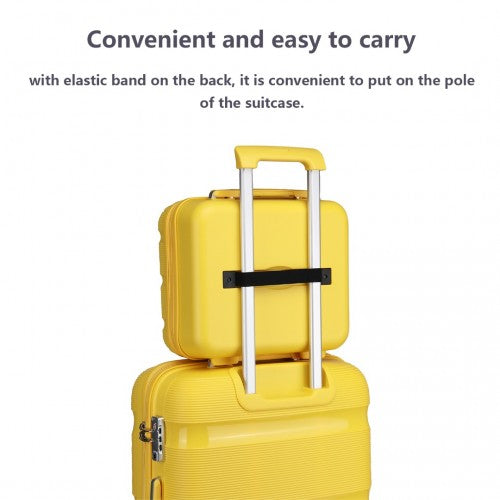 K2092L - Kono 14 Inch Bright Hard Shell PP Vanity Case - Yellow | Neil's Luggage Store
