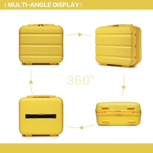 K2092L - Kono 14 Inch Bright Hard Shell PP Vanity Case - Yellow | Neil's Luggage Store