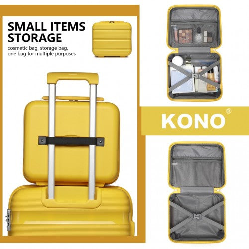 K2092L - Kono 14 Inch Bright Hard Shell PP Vanity Case - Yellow | Neil's Luggage Store