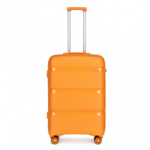 K2092L - Kono 20 Inch Bright Hard Shell PP Carry-On Suitcase In Cabin Size - Orange | Neil's Luggage Store