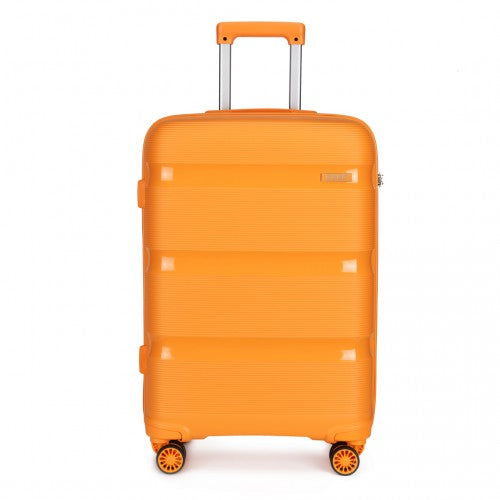 K2092L - Kono 24 Inch Bright Hard Shell PP Suitcase - Classic Collection - Orange | Neil's Luggage Store