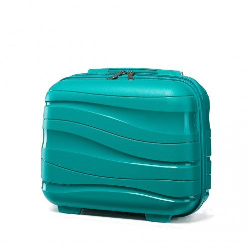 K2094L - Kono 14 Inch Lightweight Polypropylene Hard Shell Vanity Case - Teal | Neil's Luggage Store