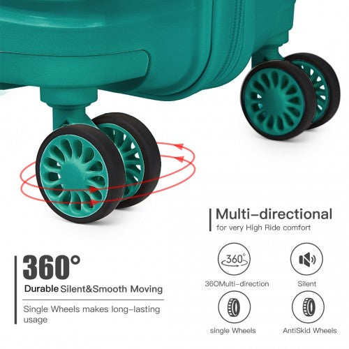 K2094L - Kono 28 Inch Lightweight Polypropylene Hard Shell Suitcase With TSA Lock - Teal | Neil's Luggage Store