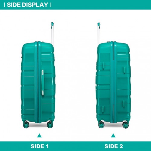 K2094L - Kono 28 Inch Lightweight Polypropylene Hard Shell Suitcase With TSA Lock - Teal | Neil's Luggage Store