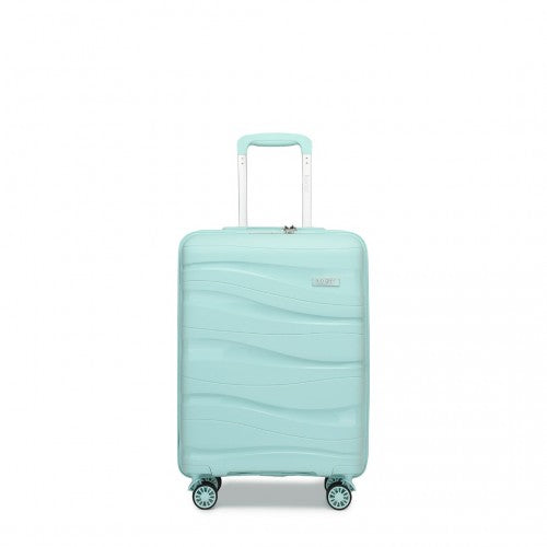K2094L - Kono 20 Inch Lightweight Polypropylene Hard Shell Suitcase With TSA Lock - Mint Green | Neil's Luggage Store