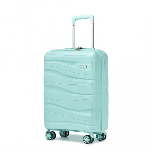 K2094L - Kono 20 Inch Lightweight Polypropylene Hard Shell Suitcase With TSA Lock - Mint Green | Neil's Luggage Store