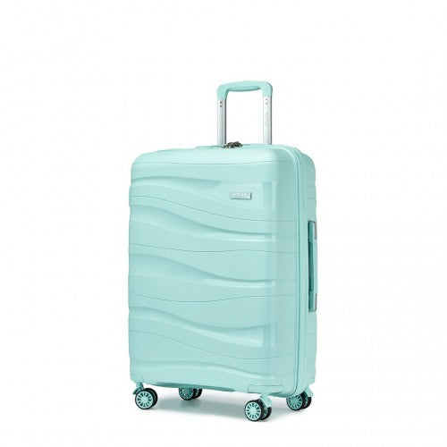 K2094L - Kono 24 Inch Lightweight Polypropylene Hard Shell Suitcase With TSA Lock - Mint Green | Neil's Luggage Store