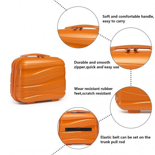K2094L - Kono 14 Inch Lightweight Polypropylene Hard Shell Vanity Case - Orange | Neil's Luggage Store