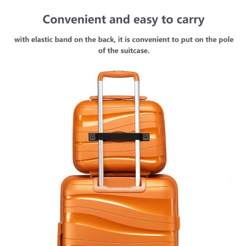 K2094L - Kono 14 Inch Lightweight Polypropylene Hard Shell Vanity Case - Orange | Neil's Luggage Store