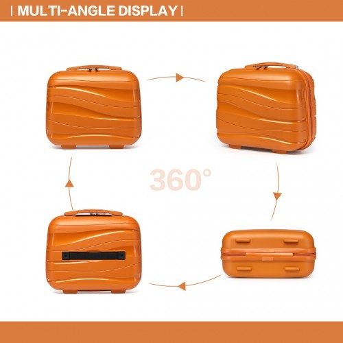 K2094L - Kono 14 Inch Lightweight Polypropylene Hard Shell Vanity Case - Orange | Neil's Luggage Store