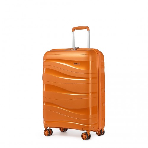 K2094L - Kono 20 Inch Lightweight Polypropylene Hard Shell Suitcase With TSA Lock - Orange | Neil's Luggage Store