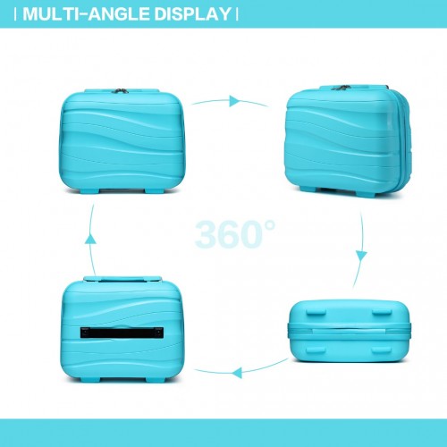 K2094L - Kono 14 Inch Lightweight Polypropylene Hard Shell Vanity Case - Blue | Neil's Luggage Store