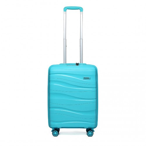 K2094L - Kono 20 Inch Lightweight Polypropylene Hard Shell Suitcase With TSA Lock - Blue | Neil's Luggage Store