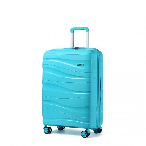 K2094L - Kono 20 Inch Lightweight Polypropylene Hard Shell Suitcase With TSA Lock - Blue | Neil's Luggage Store