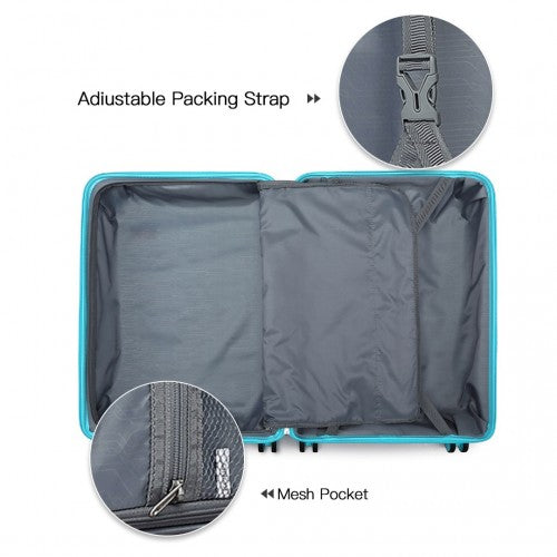 K2094L - Kono 20 Inch Lightweight Polypropylene Hard Shell Suitcase With TSA Lock - Blue | Neil's Luggage Store