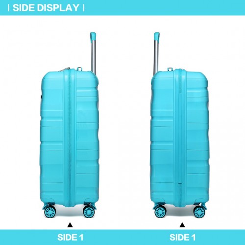 K2094L - Kono 20 Inch Lightweight Polypropylene Hard Shell Suitcase With TSA Lock - Blue | Neil's Luggage Store