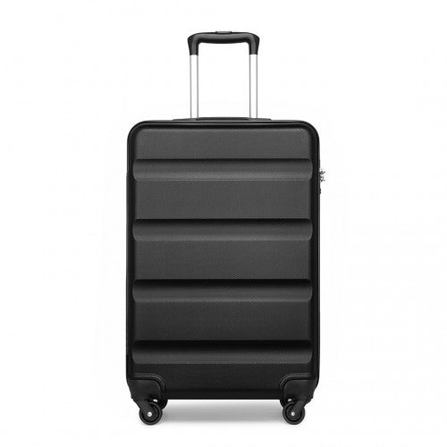 K2191L - Kono 19 Inch Cabin Size Carry On Suitcase - Streamlined Lightweight ABS Hardshell with Secure TSA Lock - Black | Neil's Luggage Store