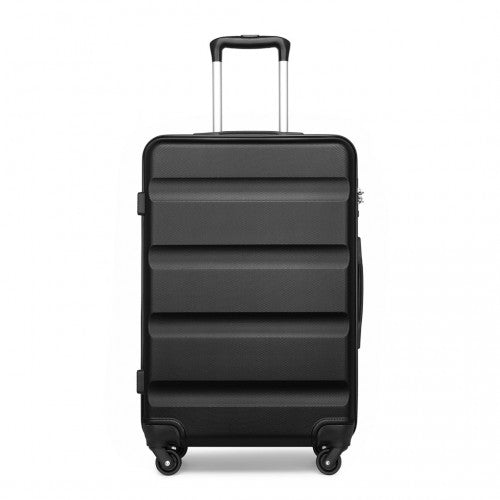 K2191L - Kono 24 Inch Check in Luggage - Streamlined ABS Hardshell Suitcase with Secure TSA Lock - Black | Neil's Luggage Store