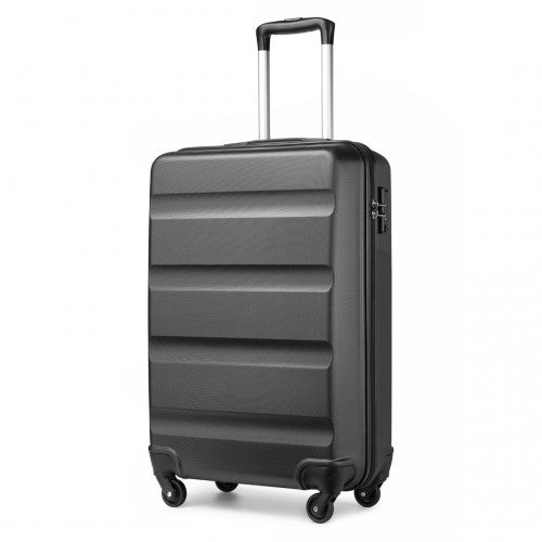 K2191L - Kono 19 Inch Cabin Size Carry On Suitcase - Streamlined Lightweight ABS Hardshell with Secure TSA Lock - Grey | Neil's Luggage Store