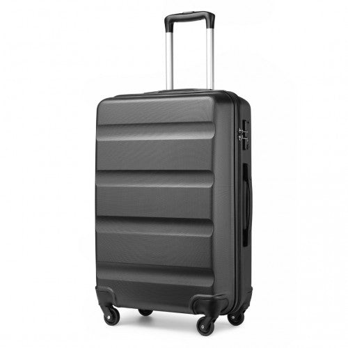 K2191L - Kono 24 Inch Check in Luggage - Streamlined ABS Hardshell Suitcase with Secure TSA Lock - Grey | Neil's Luggage Store