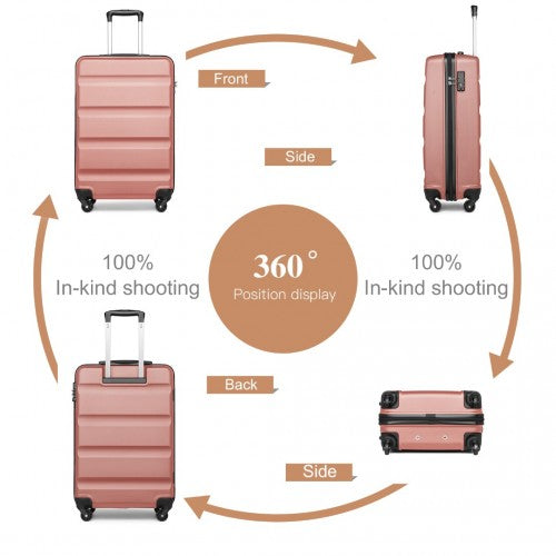 K2191L - Kono 19 Inch Cabin Size Carry On Suitcase - Streamlined Lightweight ABS Hardshell with Secure TSA Lock - Nude | Neil's Luggage Store