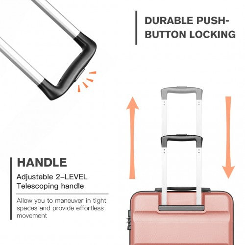 K2191L - Kono 19 Inch Cabin Size Carry On Suitcase - Streamlined Lightweight ABS Hardshell with Secure TSA Lock - Nude | Neil's Luggage Store