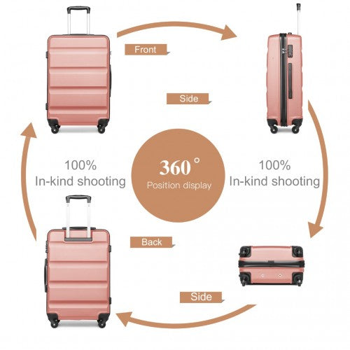 K2191L - Kono 24 Inch Check in Luggage - Streamlined ABS Hardshell Suitcase with Secure TSA Lock - Nude | Neil's Luggage Store