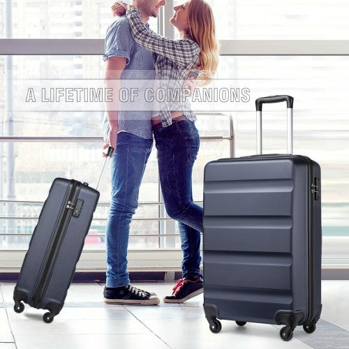 Kono 19 Inch Carry On Suitcase Lightweight ABS Hardshell With TSA Lock Navy | Neil's Luggage Store