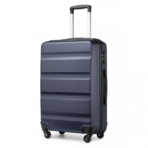 K2191L - Kono 24 Inch Check in Luggage - Streamlined ABS Hardshell Suitcase with Secure TSA Lock - Navy | Neil's Luggage Store