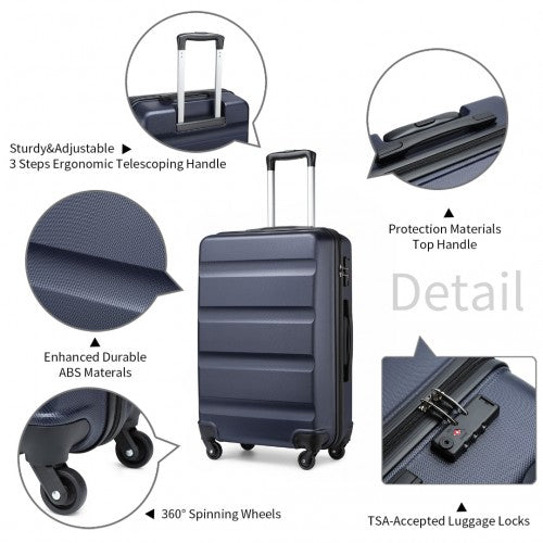 K2191L Kono 28 Inch ABS Hardshell Luggage With TSA Lock Navy | Neil's Luggage Store