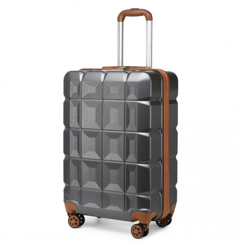 K2292L - Kono 20 Inch Lightweight Hard Shell ABS Luggage Cabin Suitcase With TSA Lock - Grey | Neil's Luggage Store