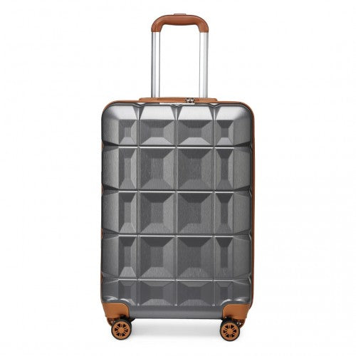 K2292L - Kono 20 Inch Lightweight Hard Shell ABS Luggage Cabin Suitcase With TSA Lock - Grey | Neil's Luggage Store