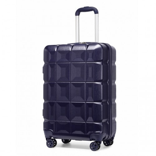K2292L - Kono 20 Inch Lightweight Hard Shell ABS Luggage Cabin Suitcase With TSA Lock - Navy | Neil's Luggage Store