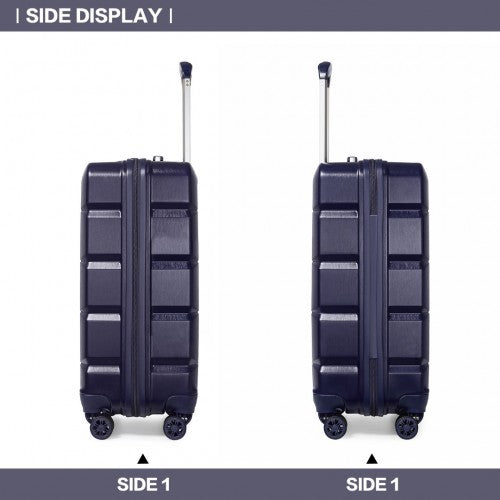 K2292L - Kono 20 Inch Lightweight Hard Shell ABS Luggage Cabin Suitcase With TSA Lock - Navy | Neil's Luggage Store