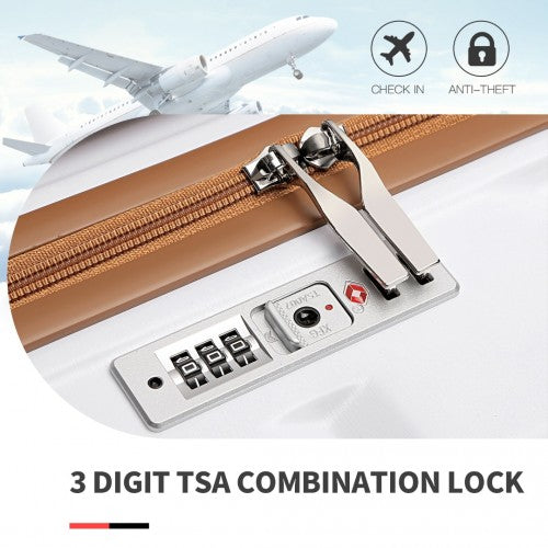 K2292L - Kono 24 Inch Lightweight Hard Shell ABS Suitcase With TSA Lock - White | Neil's Luggage Store