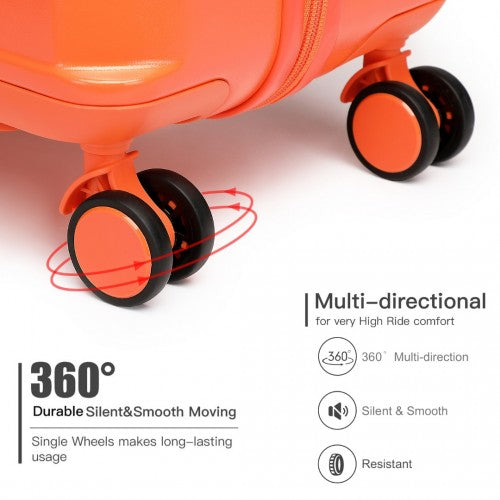 K2391L - British Traveller 20 Inch Durable Polycarbonate and ABS Hard Shell Suitcase With TSA Lock - Orange | Neil's Luggage Store