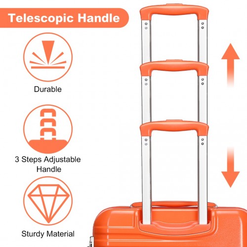 K2391L - British Traveller 20 Inch Durable Polycarbonate and ABS Hard Shell Suitcase With TSA Lock - Orange | Neil's Luggage Store