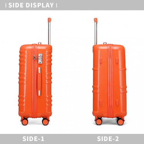 K2391L - British Traveller 28 Inch Durable Polycarbonate and ABS Hard Shell Suitcase With TSA Lock - Orange | Neil's Luggage Store